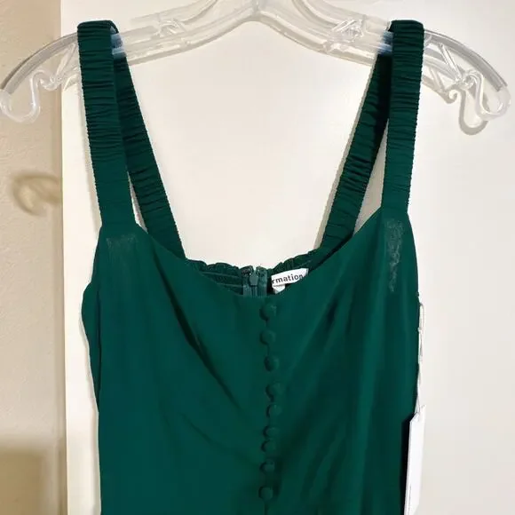 Reformation NEW Camari Dress Emerald Green Midi Size 4 - Picture 3 of 10